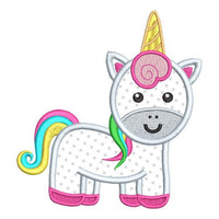 Cute unicorn applique machine embroidery design by sweetstitchdesign.com