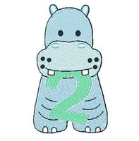 Baby hippo machine embroidery design by sweetstitchdesign.com