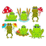 Frogs Set of machine embroidery designs by sweetstitchdesign.com