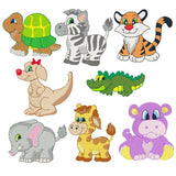 Baby jungle animals machine embroidery designs by sweetstitchdesign.com