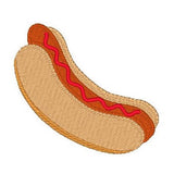 Hotdog machine embroidery design by sweetstitchdesign.com