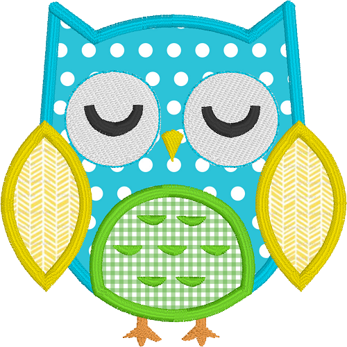 Baby owl applique machine embroidery design by sweetstitchdesign.com