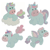 Sweet unicorn fill stitch machine embroidery designs by sweetstitchdesign.com