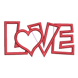 Love word applique machine embroidery design by sweetstitchdesign.com