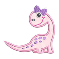 Baby girl dinosaur applique machine embroidery design by sweetstitchdesign.com