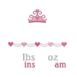 Baby birth template machine embroidery design by sweetstitchdesign.com