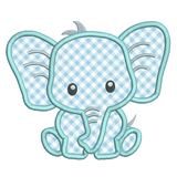 Baby elephant applique machine embroidery design by sweetstitchdesign.com