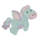 Sweet unicorn fill stitch machine embroidery design by sweetstitchdesign.com