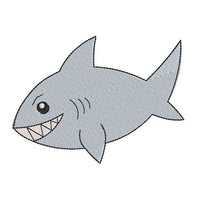 Shark machine embroidery design by sweetstitchdesign.com