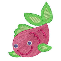 Cute fish machine embroidery design by sweetstitchdesign.com