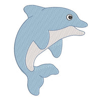 Dolphin machine embroidery design by sweetstitchdesign.com