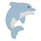 Dolphin machine embroidery design by sweetstitchdesign.com