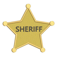 Sheriff's badge machine embroidery design by sweetstitchdesign.com