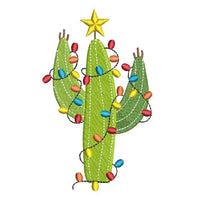 Christmas cactus machine embroidery design by sweetstitchdesign.com