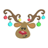 Christmas reindeer machine embroidery design by sweetstitchdesign.com