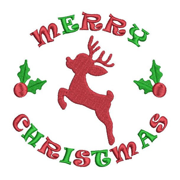 Christmas reindeer wreath machine embroidery design by sweetstitchdesign.com