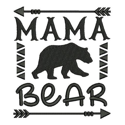Mama bear fill stitch machine embroidery design by sweetstitchdesign.com