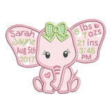 Baby birth announcement template machine embroidery design by sweetstitchdesign.com