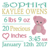 Baby birth announcement template machine embroidery design by sweetstitchdesign.com