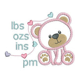 Baby birth announcement template machine embroidery design by sweetstitchdesign.com