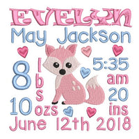 Baby birth announcement template machine embroidery design by sweetstitchdesign.com