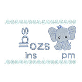 Baby birth announcement template machine embroidery design by sweetstitchdesign.com