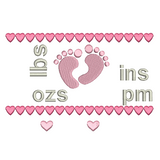 Baby birth announcement template machine embroidery design by sweetstitchdesign.com