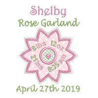 Baby birth announcement -custom embroidery design by sweetstitchdesign.com