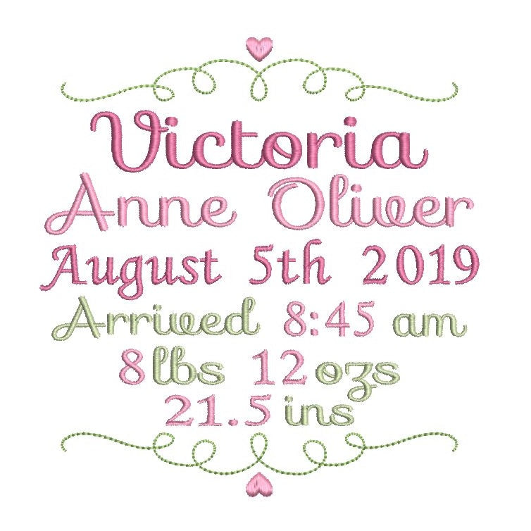 Baby birth announcement by sweetstitchdesign.com