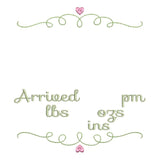 Baby birth announcement template machine embroidery design by sweetstitchdesign.com