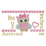 Baby birth announcement template machine embroidery design by sweetstitchdesign.com