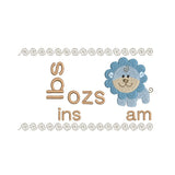 Baby birth stats template machine embroidery design by sweetstitchdesign.com