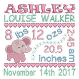 Baby birth announcement template machine embroidery design by sweetstitchdesign.com