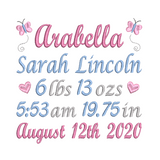 Baby birth template by sweetstitchdesign.com