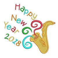 Happy New Year machine embroidery design by sweetstitchdesign.com