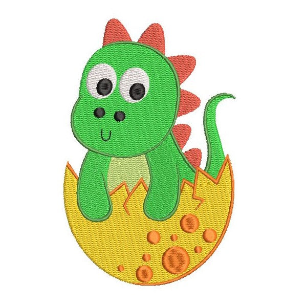 Cute baby dinosaur machine embroidery design by sweetstitchdesign.com