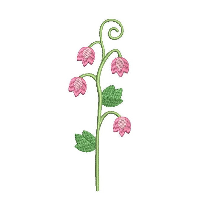 Long stem flower - bellflower machine embroidery design by sweetstitchdesign.com