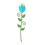 Long stem flower machine embroidery design by sweetstitchdesign.com