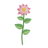 Long stem flower - daisy machine embroidery design by sweetstitchdesign.com