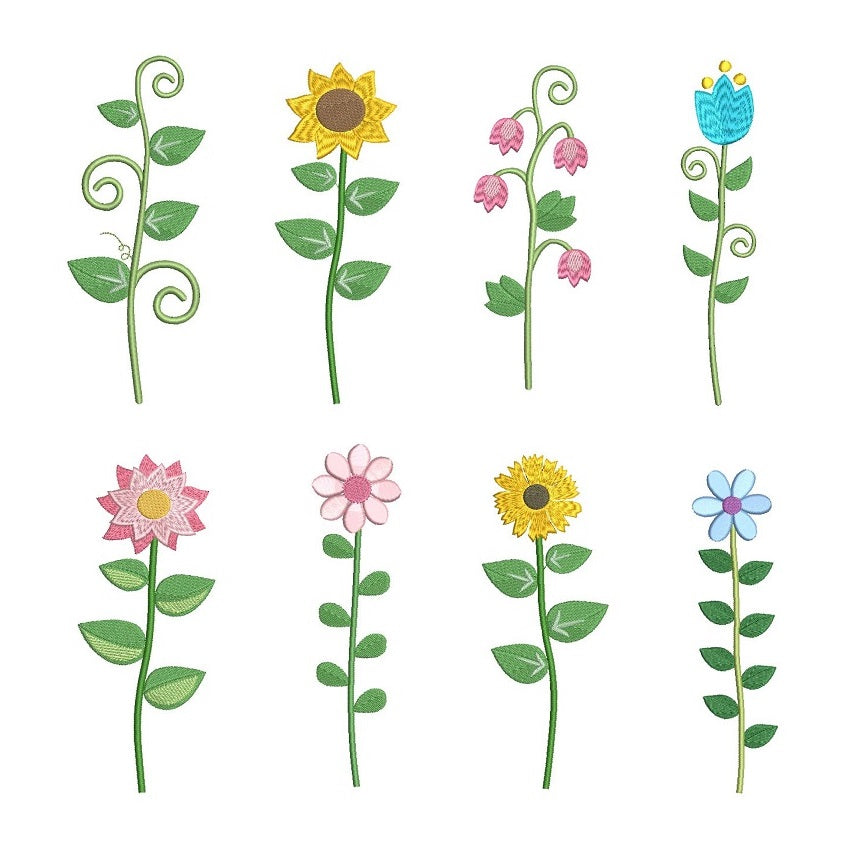 Floral Applique Machine Embroidery Design, Sweet Stitch Design