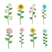 Long stem flower machine embroidery designs by sweetstitchdesign.com