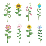 Long stem flower machine embroidery designs by sweetstitchdesign.com