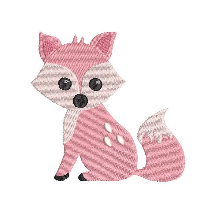 Mini fox fill stitch machine embroidery design by sweetstitchdesign.com
