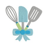 Kitchen utensils machine embroidery design by sweetstitchdesign.com