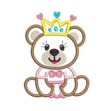 Teddy Princess applique machine embroidery design by sweetstitchdesign.com