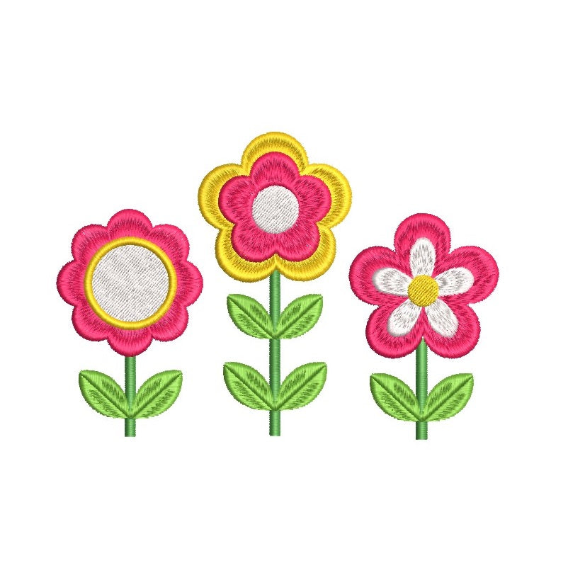 Floral Applique Machine Embroidery Design, Sweet Stitch Design