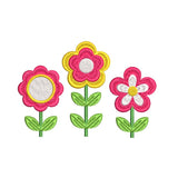 Floral trio fill stitch machine embroidery design by sweetstitchdesign.com