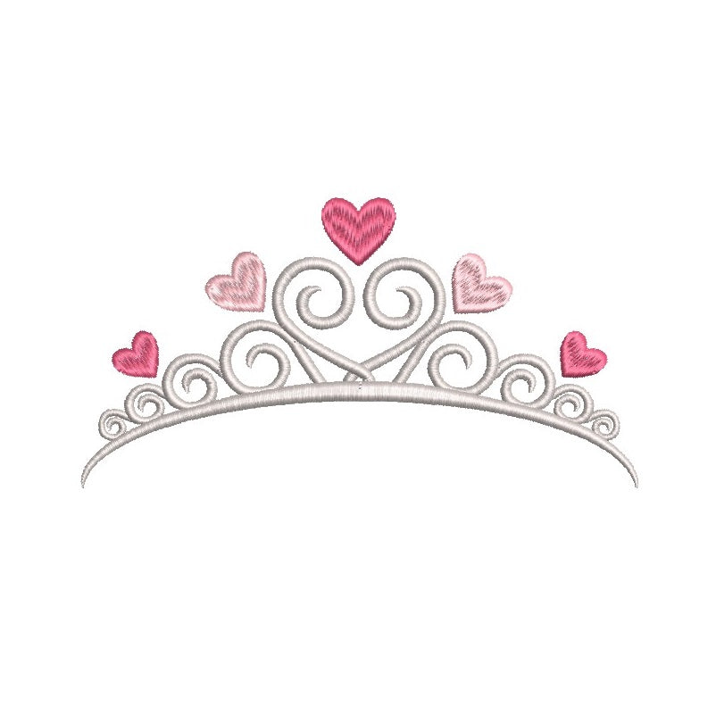 Princess crown machine embroidery design by sweetstitchdesign.com