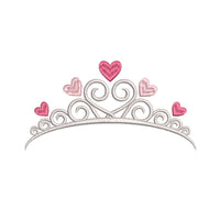 Princess crown machine embroidery design by sweetstitchdesign.com