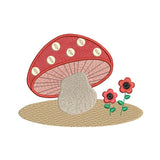 Mushroom machine embroidery design by sweetstitchdesign.com